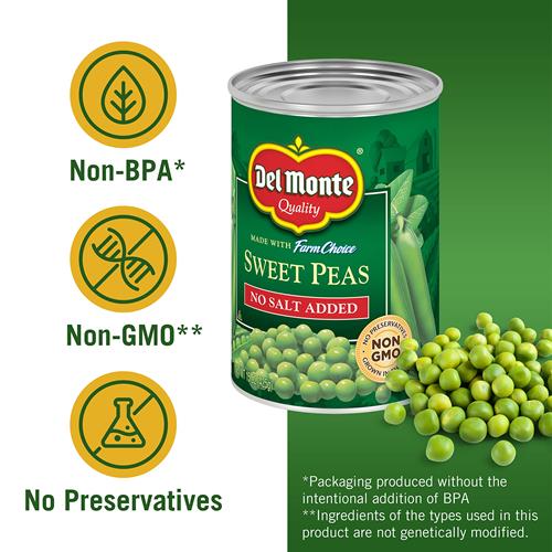 Del Monte No Salt Added Fresh Cut Sweet Peas - 15 Oz(Pack Of 1)