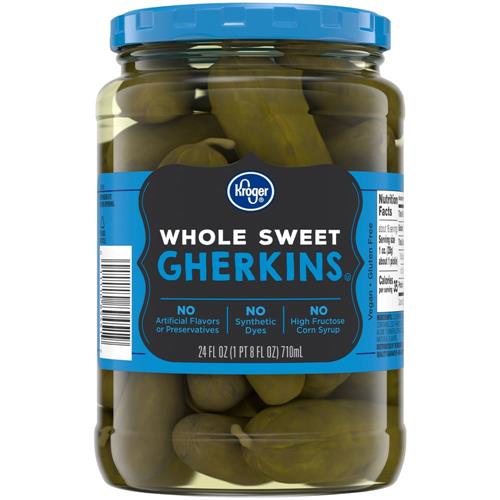 Kroger Whole Sweet Gherkins 24 fl oz