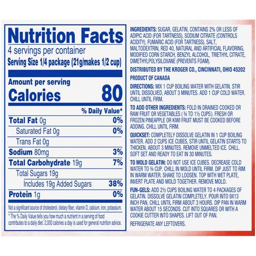 Kroger Strawberry Gelatin Dessert Mix 3 oz