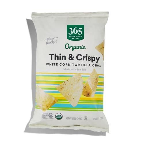 Whole Foods Market, Organic White Corn Tortilla Chips Thin And Crispy, 12 Oz