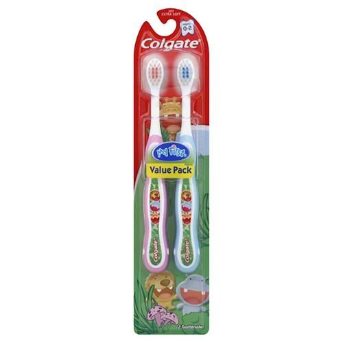 Colgate Battery Powered Kids My First Toothbrush, Extra Soft, 0-2 Yrs - 2 Ct, Red