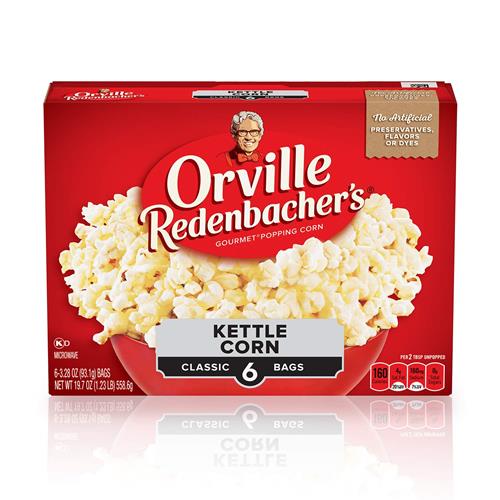 Orville Redenbachers Microwave Popcorn, Kettle Corn, 3.28 Oz., 6-Count
