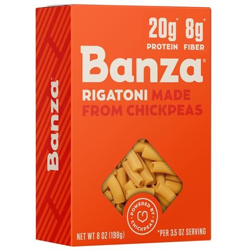 Banza Rigatoni Pasta From Chickpeas - Gluten Free, High Protein, And Lower Carb Protein Rigatoni Chickpea Pasta - 8Oz