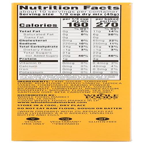 Whole Foods Market, Gluten Free Yellow Cake Mix, 16 Oz