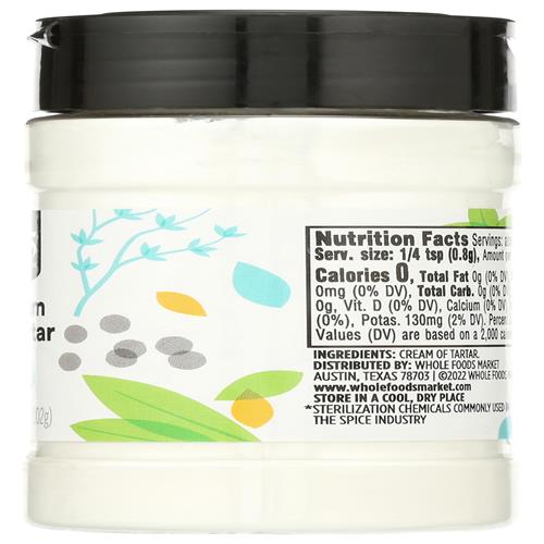 Whole Foods Market, Cream Of Tartar, 3.62 Ounce