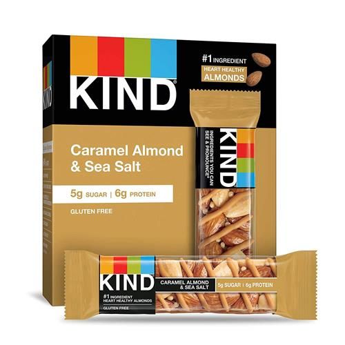Kind Snack Bars, Caramel Almond & Sea Salt, 5G Sugar | 6G Protein, Gluten Free Bars, 1.4 Oz, (6 Count)