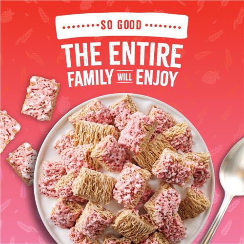 Kroger Bite Size Shredded Wheat Strawberry Frosted Cereal 16.3 oz