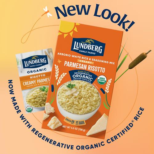 Lundberg Organic Creamy Parmesan Risotto Seasoned Rice - Regenerative Organic Certified Arborio Rice & Seasoning Mix, Gluten Free, 5.5 Ounce Box