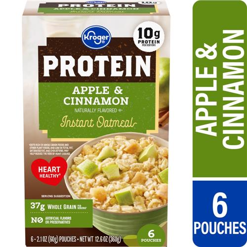 Kroger Apple & Cinnamon Protein Instant Oatmeal 6 ct / 2.1 oz