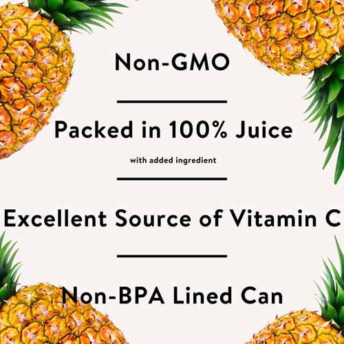 Del Monte Deluxe Gold Pineapple Slices In 100% Pineapple Juice, 20 Oz Can, Canned Fruit