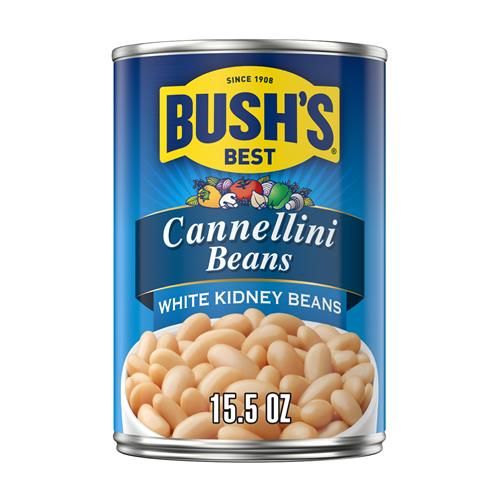 Bushs Canned Cannellini Beans (Pack Of 1), Good Source Of Plant-Based Protein, Excellent Source Of Fiber, Fat Free, Gluten Free, 15.5 Oz