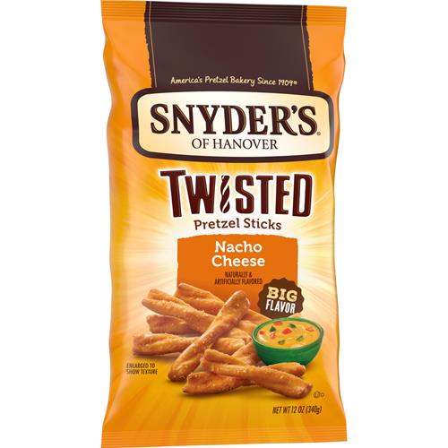 Snyders Of Hanover, Nacho Cheese Twisted Pretzel Sticks, 12-Oz. Bag