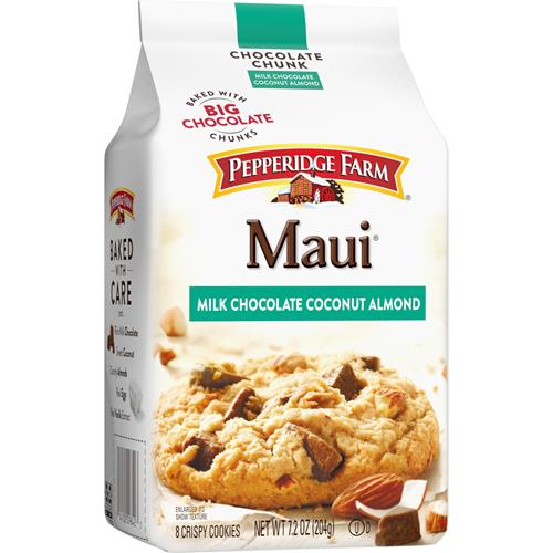 Pepperidge Farm Maui Crispy Milk Chocolate Coconut Almond Cookies, 7.2 Oz. Bag