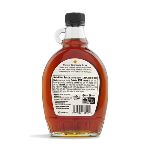 Whole Foods Market Organic Grade A Dark Maple Syrup, 12 Fl Oz