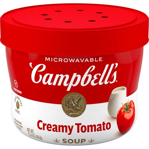 Campbells Creamy Tomato Soup, 15.4 Oz Microwavable Bowl