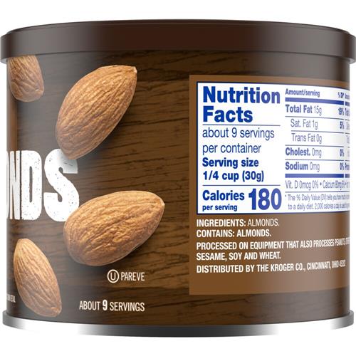 Kroger Unsalted Raw Almonds 10 oz