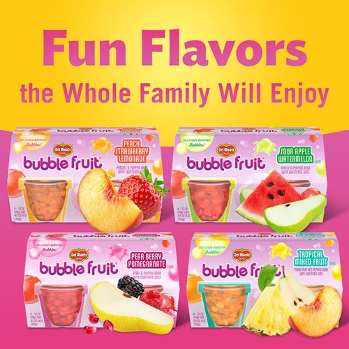 Del Monte Bubble Fruit, Sour Apple Watermelon, 3.5 Oz, 4 Ct