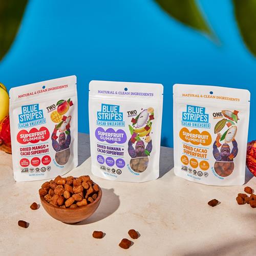 Blue Stripes Dried Mango + Cacao Superfruit Gummies, 3.2Oz
