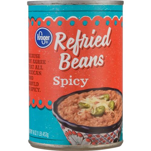 Kroger Spicy Refried Beans 16 oz