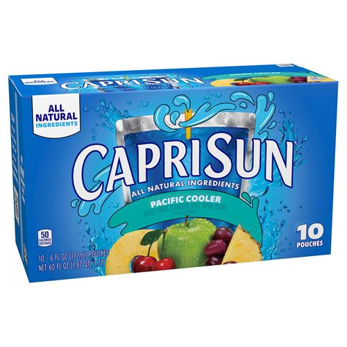 Capri Sun Pacific Cooler Mixed Fruit Flavored Juice Drink Blend, 10 Ct Box, 6 Fl Oz Pouches