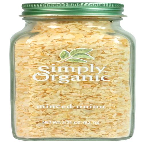 Simply Organic Certified Organic Minced White Onion, 2.21-Ounce Jar, Warm, Sweet, Salty Flavor For Stews & Soups, Kosher