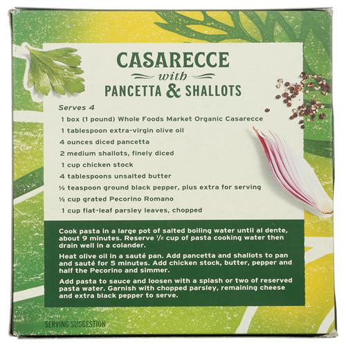 Whole Foods Market, Organic Casarecce, 16 Oz