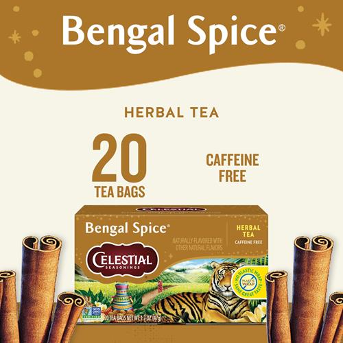 Celestial Seasonings Bengal Spice Herbal Tea, 20 Tea Bags Box