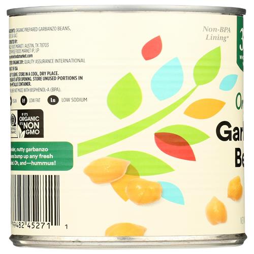 Whole Foods Market, Organic Garbanzo Beans, 15.5 Oz