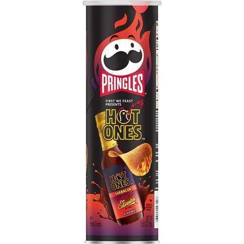Pringles Hot Ones Los Calientes Potato Crisps Chips, Barbacoa, Spicy Snacks, Hot Sauce Inspired, 5.5Oz Can (1 Can)?
