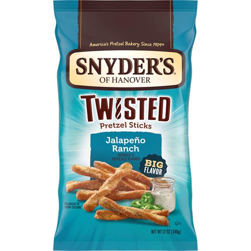 Snyders Of Hanover, Jalapeno Ranch Twisted Pretzel Sticks, 12 Oz Bag