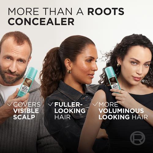 Loreal Paris Root Cover Up Temporary Gray Concealer Spray, Hair Color Spray With Filling & Thickening Coverage, Dark Brown, Packaging May Vary
