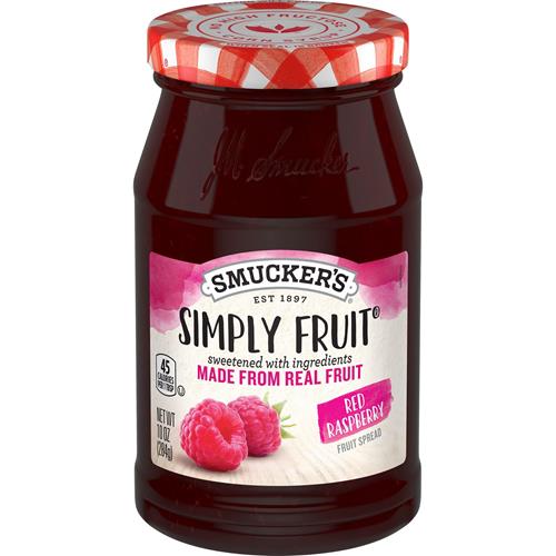 Smuckers Simply Fruit Red Raspberry Spreadable Fruit, 10 Ounces