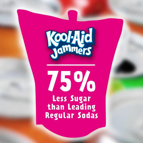 Kool-Aid Jammers Sharkleberry Fin Strawberry Orange Punch Flavored 0% Juice Drink, 10 Ct Box, 6 Fl Oz Pouches