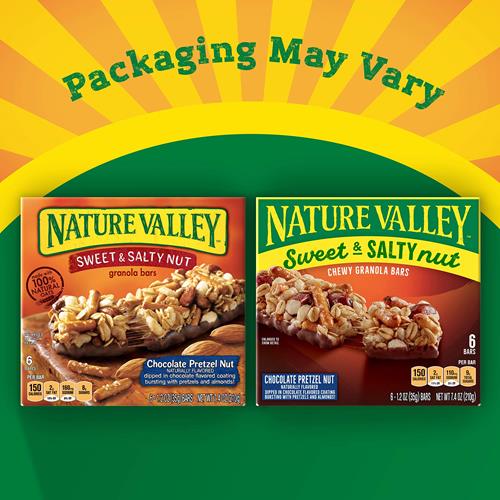 Nature Valley Granola Bars, Sweet And Salty Nut, Chocolate Pretzel Nut, 6 Bars, 7.4 Oz