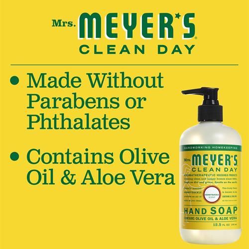 Mrs. Meyers Clean Day Hand Soap, Made With Essential Oils, Biodegradable Formula, Honeysuckle, 12.5 Fl. Oz