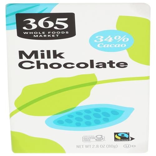 Whole Foods Market Milk Chocolate Bar, 2.8 Oz