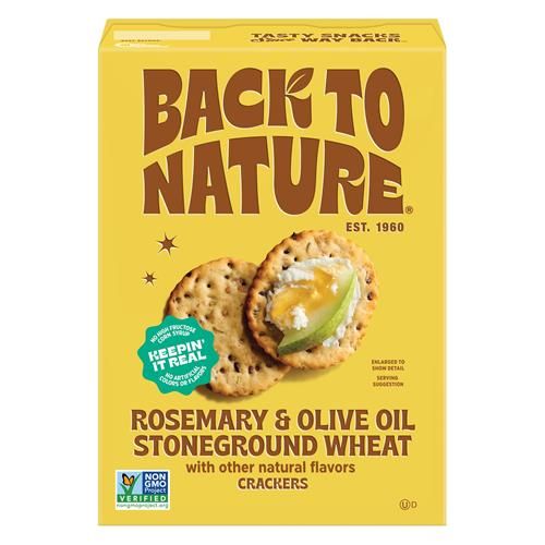 Back To Nature Stoneground Wheat Crackers, Rosemary & Olive Oil - Dairy Free, Non-Gmo, Made With Whole Grains & Flax Seed, Delicious & Quality Snacks,5 Ounce?