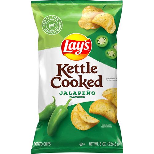 Lays Kettle Cooked Jalapeno Potato Chips, 8 Oz
