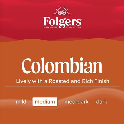 Folgers Colombian Coffee, Medium Roast, Keurig K-Cup Pods, 10 Count Box