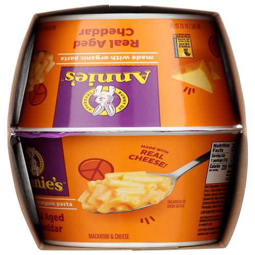 Annies Homegrown, Mac Cheese Real Aged Cheddar 4 Pack, 8.04 Ounce