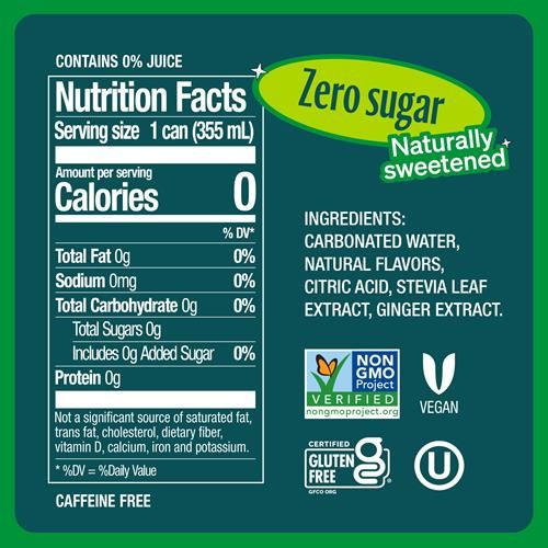 Zevia Zero Sugar Soda, Ginger Ale, 12 Ounce Cans (Pack Of 12)