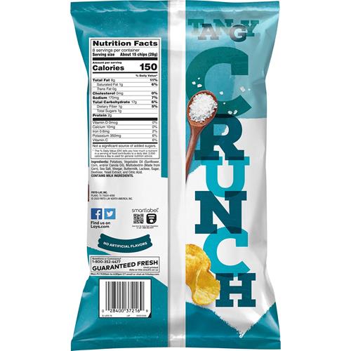 Lays Kettle Cooked Sea Salt & Vinegar Flavored Potato Chips, 8 Oz