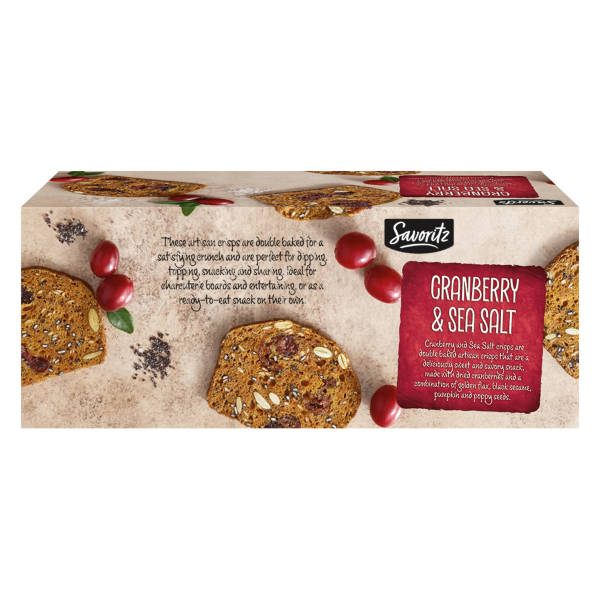Savoritz Cranberry & Sea Salt Artisan Crisp, 5.3 oz