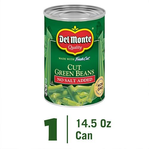 Del Monte Foods Cut Green Beans No Salt, 14.5 Oz