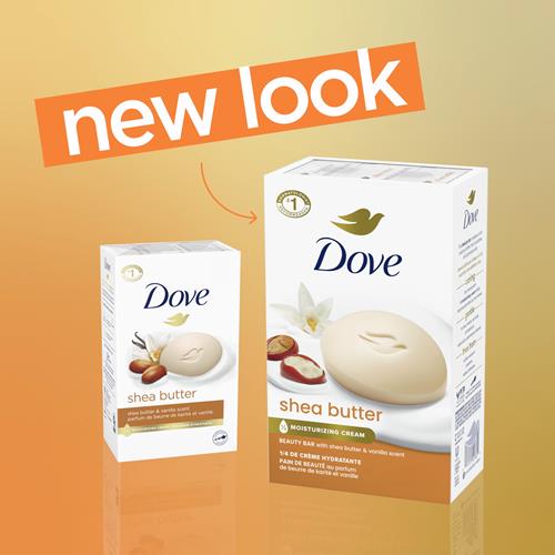 Dove Beauty Bar Gentle Skin Cleanser Shea Butter 2 Bars Moisturizing For Gentle Soft Skin Care More Moisturizing Than Bar Soap 3.75 Oz