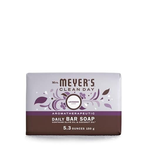 Mrs. Meyers Clean Day Bar Soap, Use As Body Wash Or Hand Soap, Made With Essential Oils, Lavender, 5.3 Oz, 1 Bar