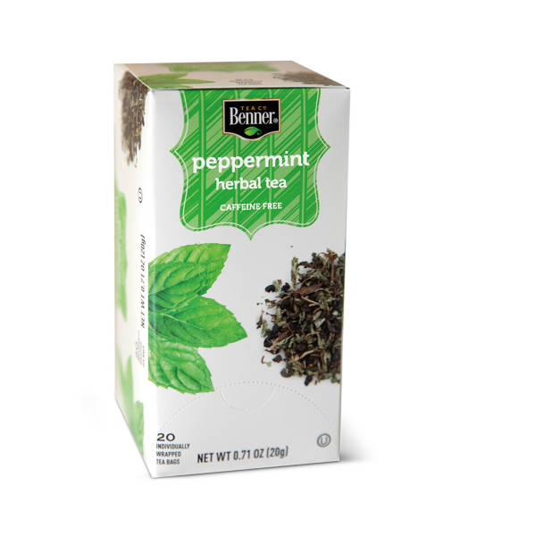 Benner Caffeine Free Peppermint Herbal Tea, 20 count