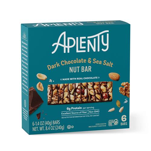 Aplenty Dark Chocolate & Sea Salt Nut Bar, 6 Count