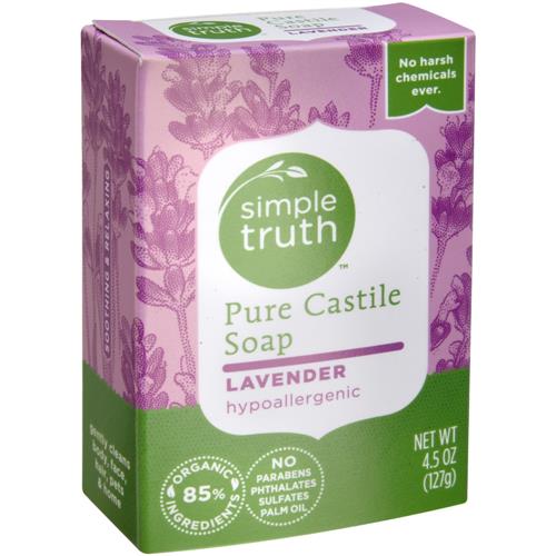 Simple Truth Pure Castile Bar Soap Lavender Scent with Hypoallergenic Formula 4.5 oz