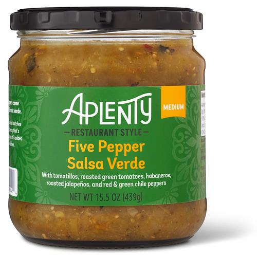 Aplenty Five Pepper Salsa Verde, Medium, 15.5 Oz